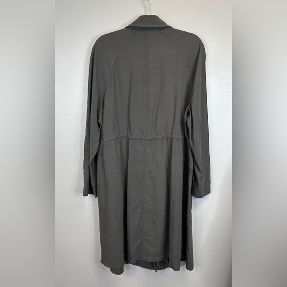 Lane Bryant 14/16 1X Green Gray Long Utility Trench Jacket Outdoor Spring Fall - Picture 10 of 12